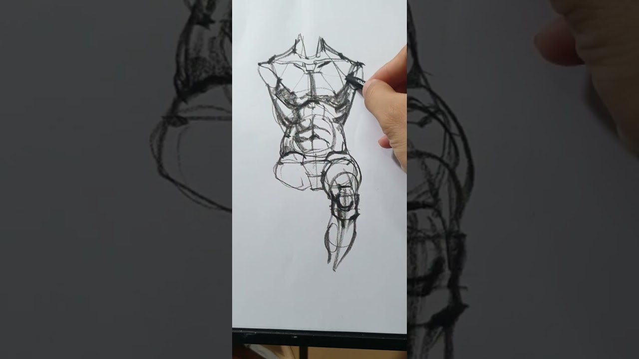 cách vẽ hình họa người  khối H.cơ bản nhé #art #hocvecoban #drawing