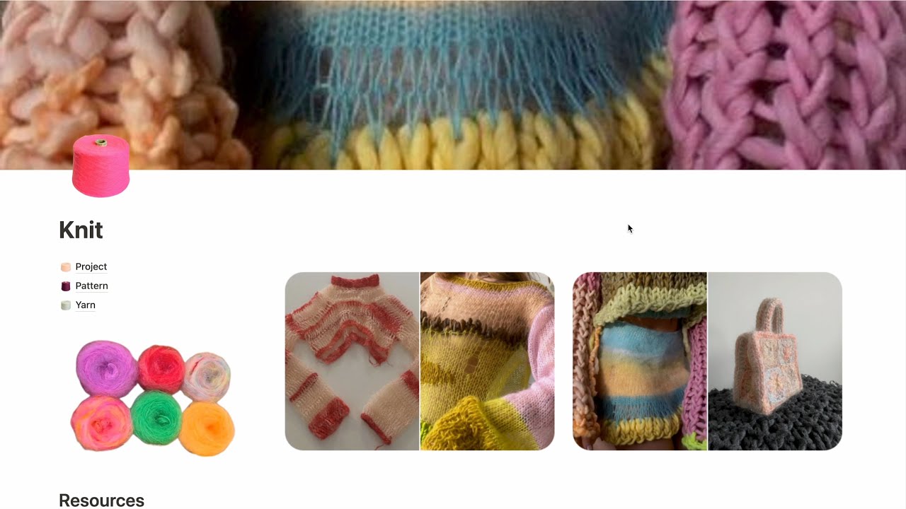 How I Use Notion to Manage My Knitting Projects