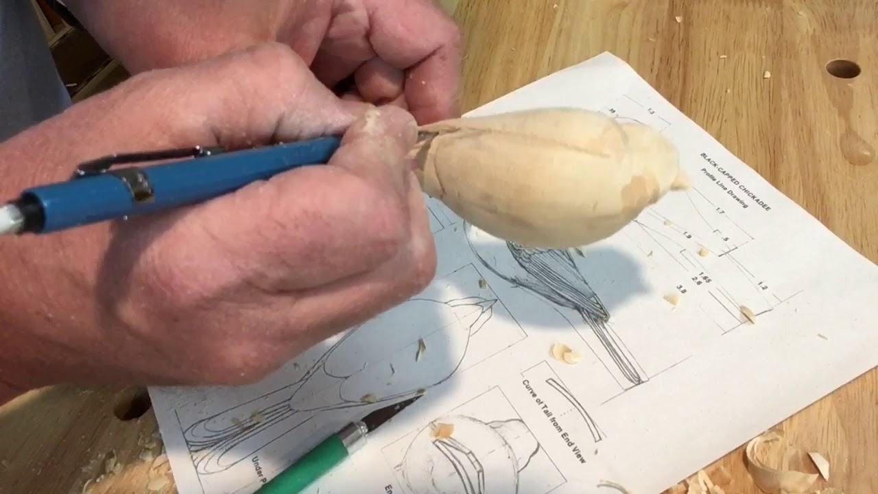Detailing a Bird Wood Carving