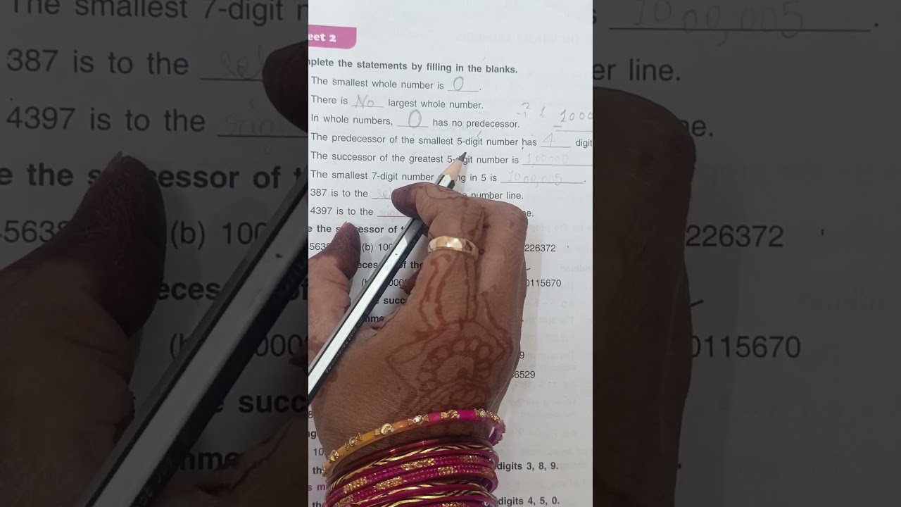 DAV Public School Class 6 Mathematics Chapter 1 Worksheet 2 Question No. 1