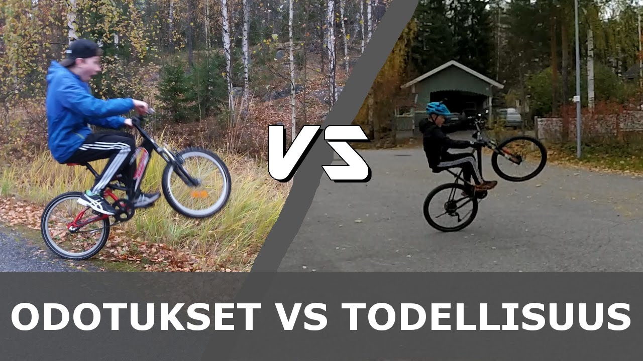 Pyörällä keuliminen - Odotukset VS todellisuus