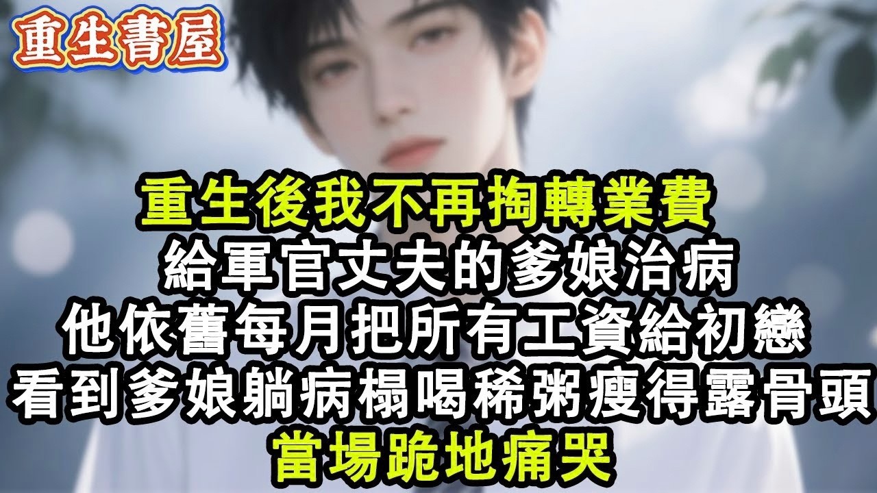 【重生爽文】重生後我不再掏轉業費給軍官丈夫的爹娘治病，他依舊每月把所有工資給初戀 看到爹娘躺病榻喝稀粥瘦得露骨頭 當場跪地痛哭#小說 #重生故事 #爽文