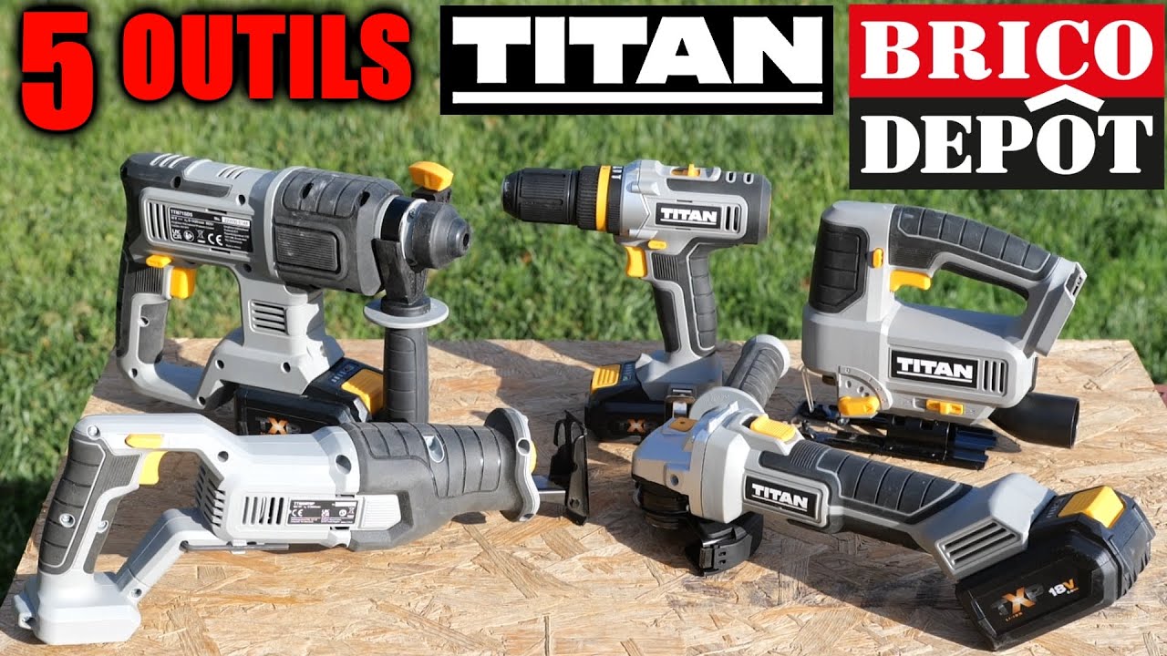 BRICO DÉPÔT découverte de la gamme TITAN 18V (perceuse visseuse à percussion scie sabre