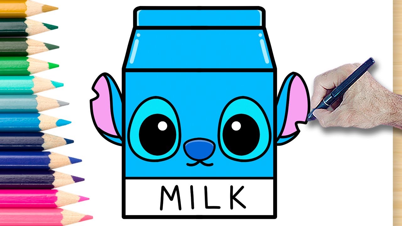 Как нарисовать Стича в форме молочного пакета | Шаг за шагом
