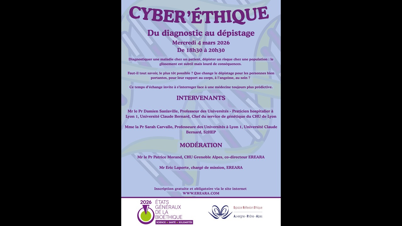 Cyber'Ethique Génétique - Du diagnostic au dépistage