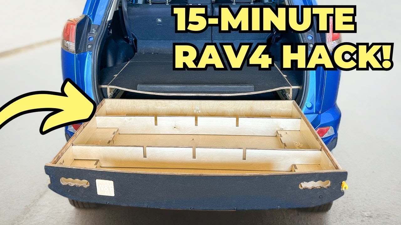 15-minute RAV4 4th Gen Conversion | No Drilling Drawer System | 2013-2019 RAV4 Camping Lifehack