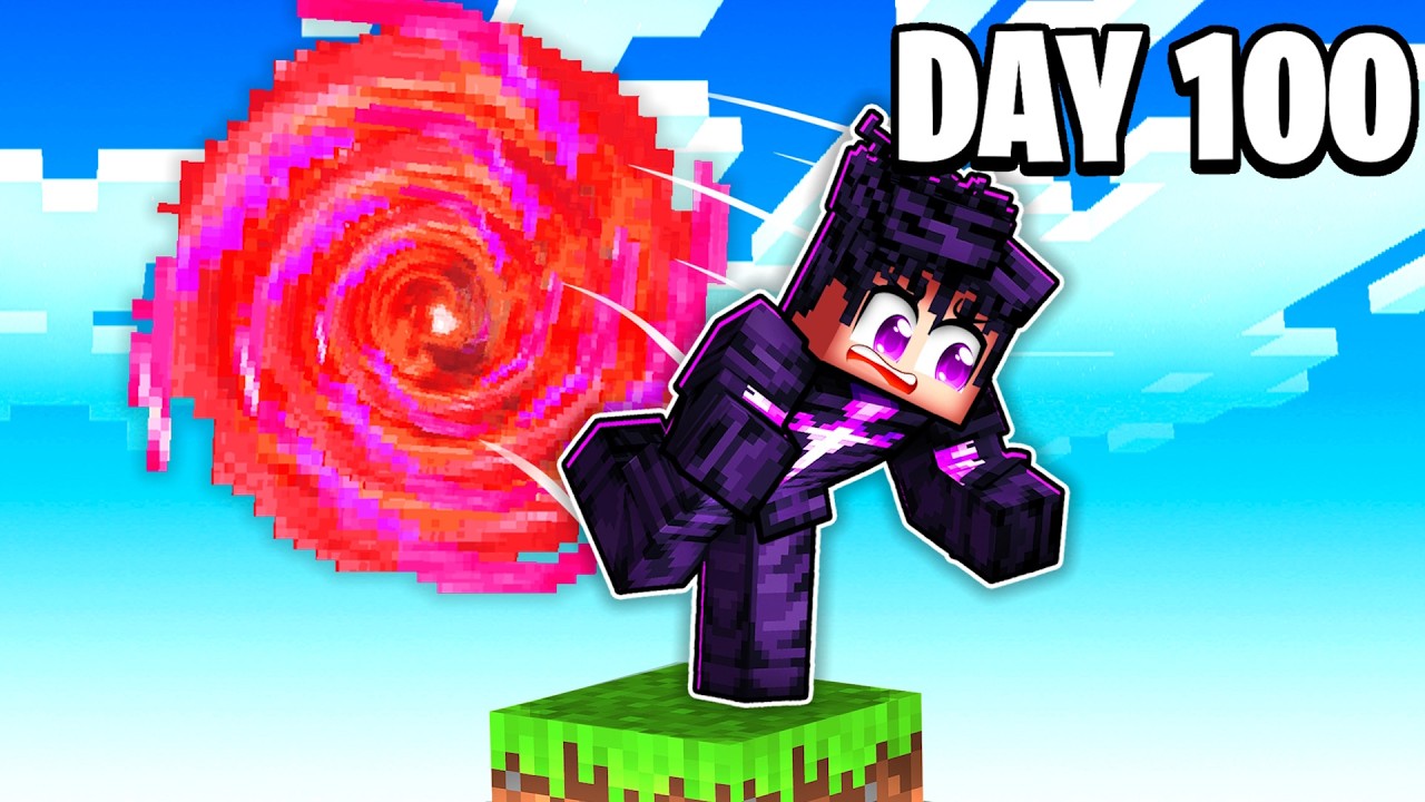 I Survived 100 Days in Solo Leveling Minecraft on One Block!