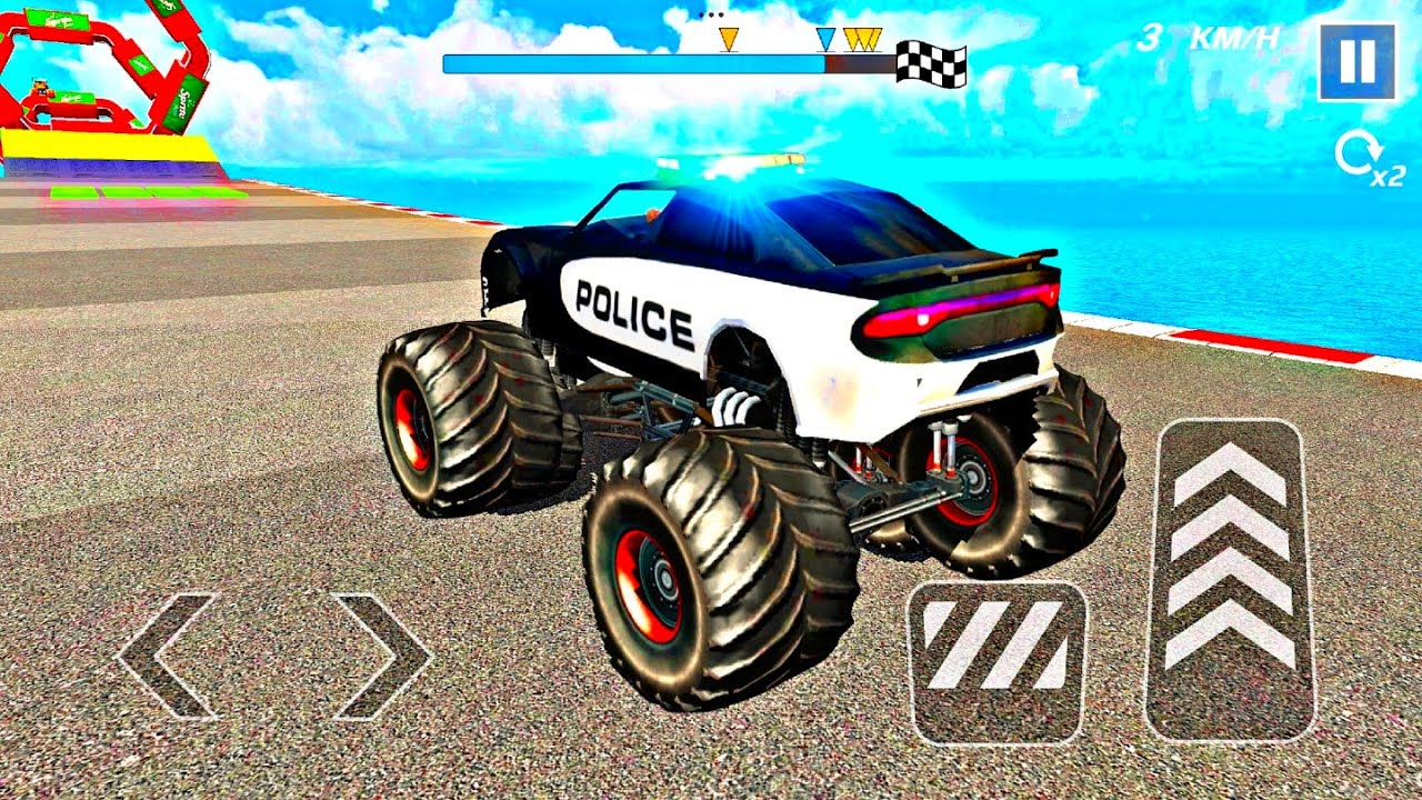 Monster Truck Mega Ramp Extreme Racing | Impossible GT Car Stunts Driving | Gadi Game | Android Game