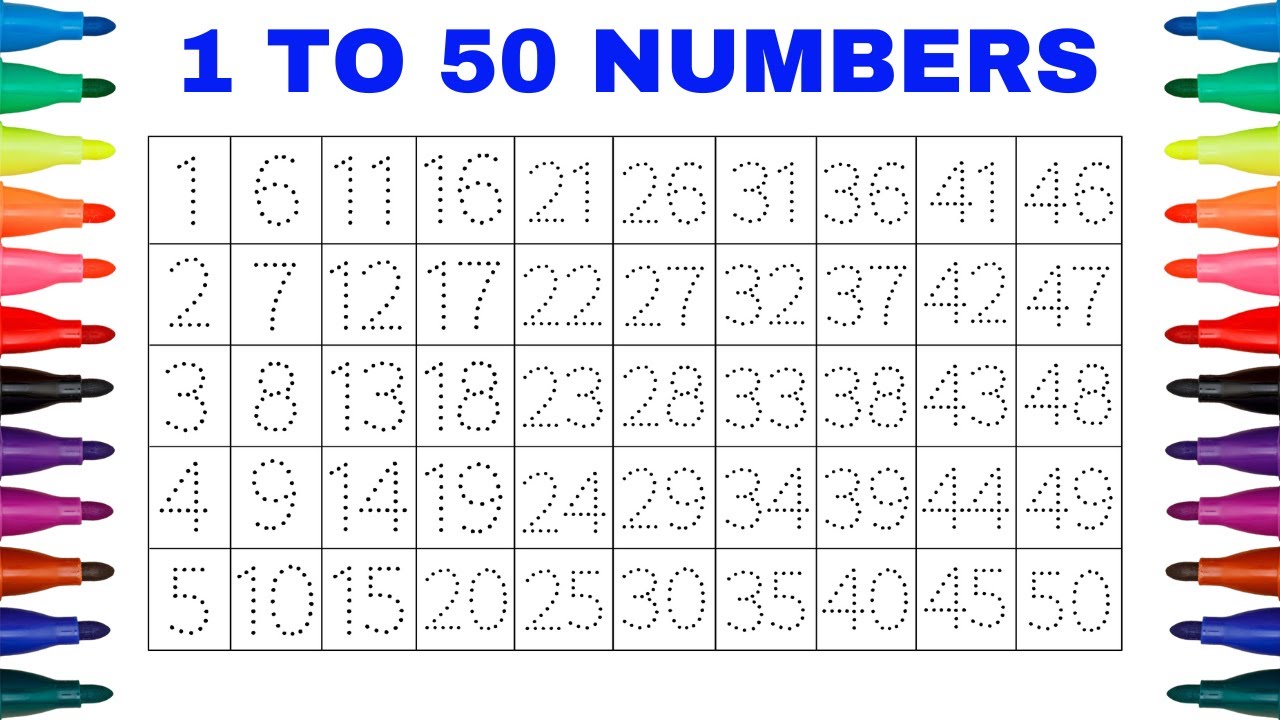 1 to 50 Numbers Tracing and Learning for Toddlers & Preschool Kids | 1 से 50 नंबर ट्रेसिंग और सीखना