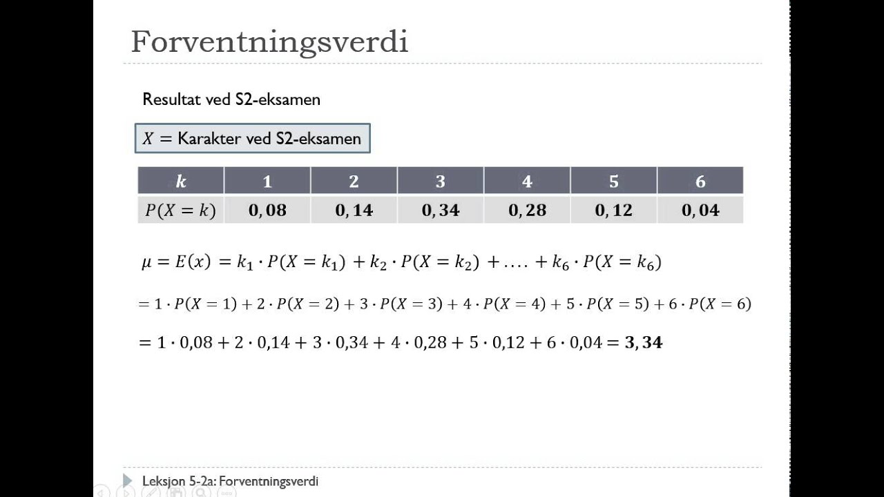 S2 - #5-2a - Forventningsverdi