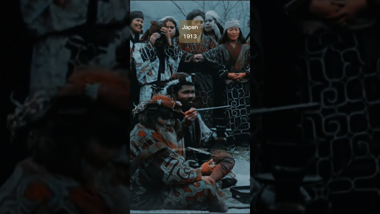 Ainu Tribe in Japan, 1913 | Restored and Colorized Footage #viralvideo #shorts