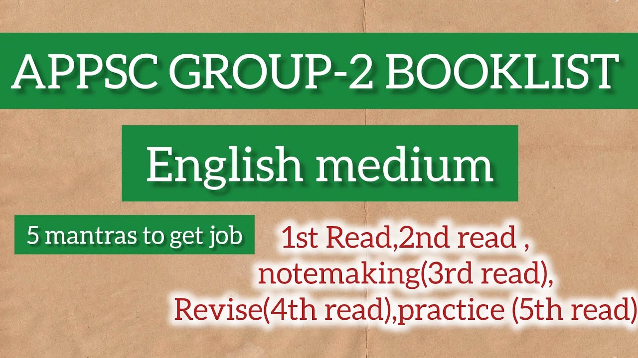 APPSC GROUP-2 BOOKLIST FOR ENGLISH MEDIUM ||TIPS FOR ASPIRANTS 
