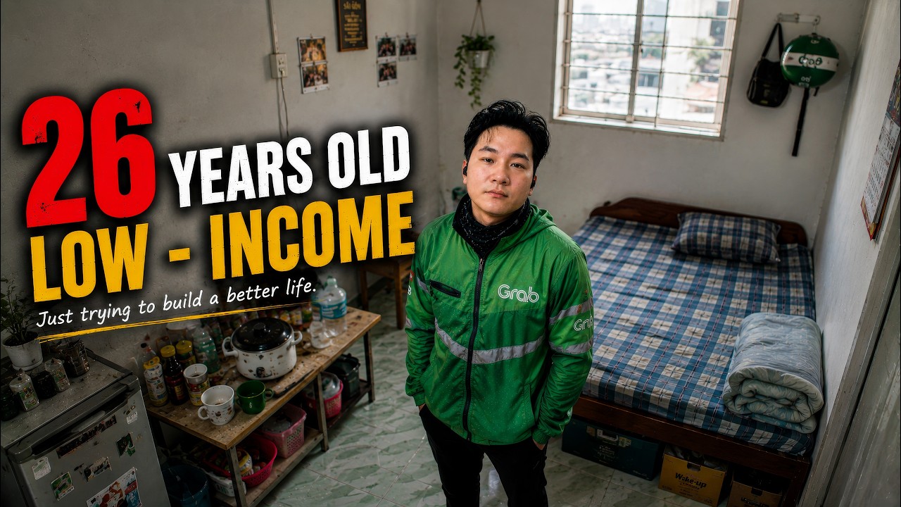 26 Years Old Low-income Delivery Rider Living Alone in Vietnam | Real Daily Life