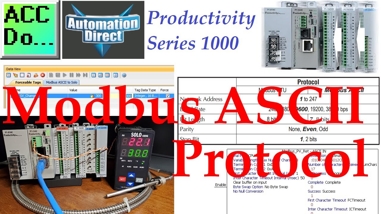 Productivity 1000 PLC Modbus ASCII Serial Protocol Tutorial!
