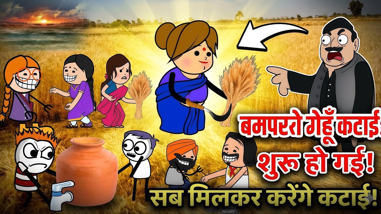 पार्ट 2 गेहूं कटाई🙋🏻‼️आदिवासी कार्टून कॉमेडी वीडियो आदिवासी कॉमेडी‼️Aadiwasi Cartoon Video 2026