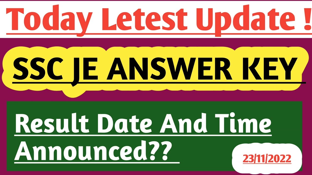 Today Letest Update??Ssc Je Answer key 2022/Ssc Je Answer key/Ssc Je Cut Off 2022/Ssc Je/Ssc  #sscje