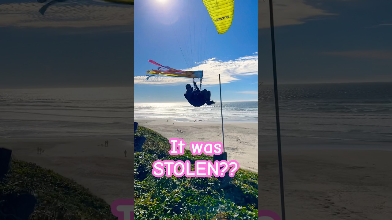 Pilot steals their windsock? #paragliding #oregoncoast #crime #jk #ozoneparagliders