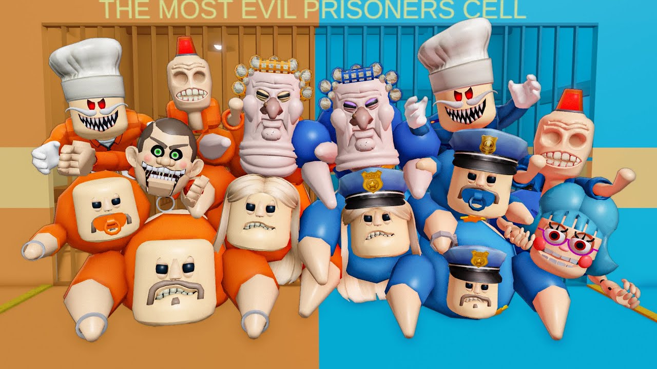 9.999.999 PRISONERS Vs 9.999.999 POLICE in BARRY'S PRISON RUN! New Scary Obby (#Roblox)