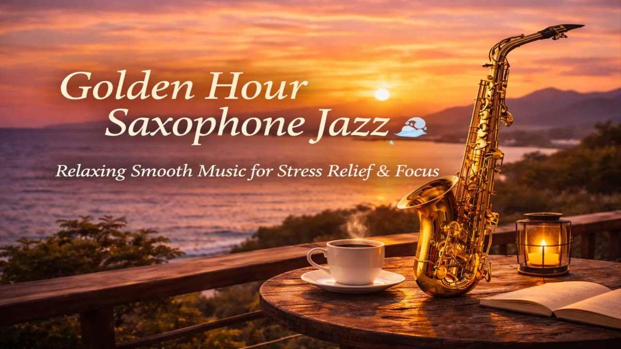 Golden Hour Saxophone Jazz – Relaxing Smooth Music for Stress Relief & Focus