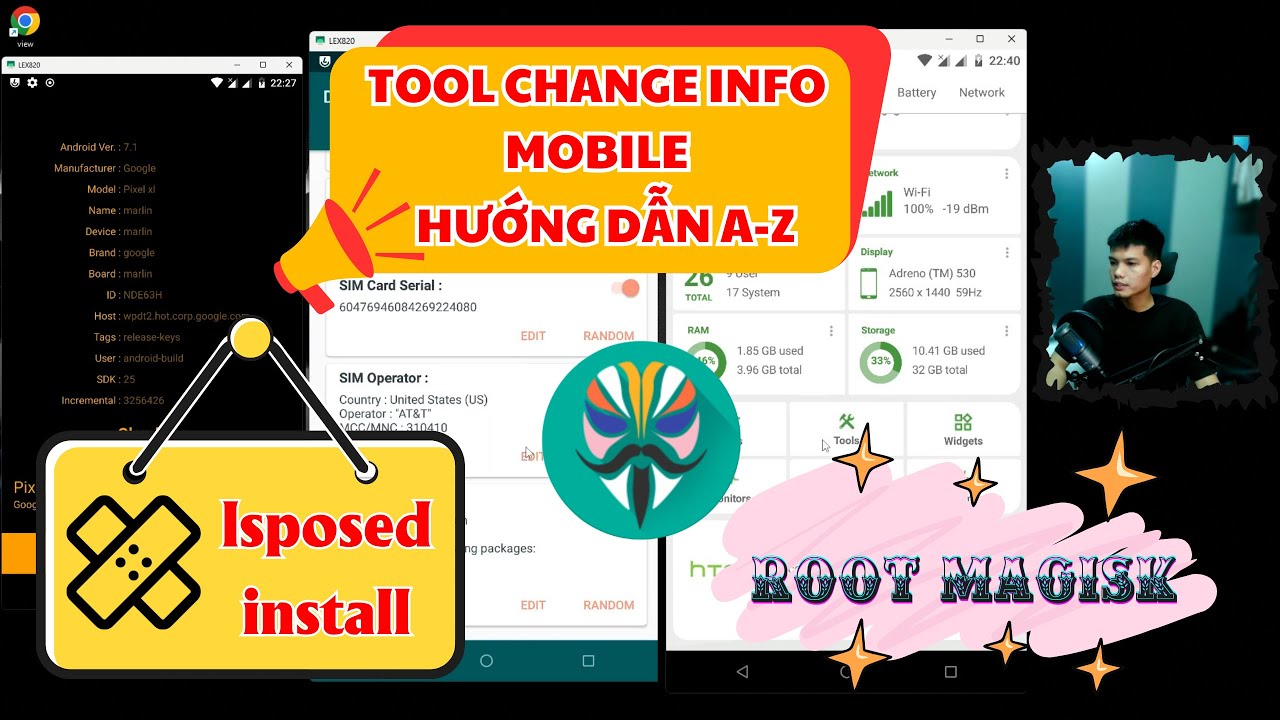 HƯỚNG DẪN CÀI ĐẶT TOOL CHANGE INFO MOBILE - MAGISK- LSPOSED A-Z MIỄN PHÍ - HOW TO CHANGE INFO MOBILE