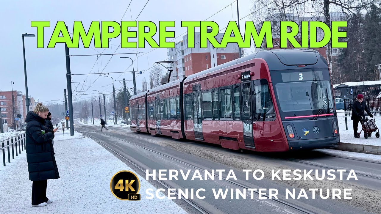 Tram Journey in Tampere 🇫🇮 | Hervanta to City Centre Scenic Ride