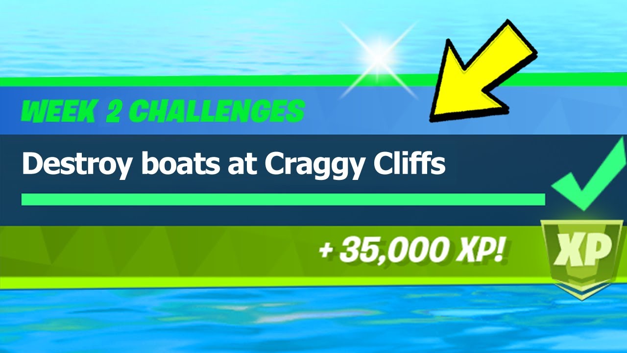 Destroy Boats At Craggy Cliffs (Fortnite)
