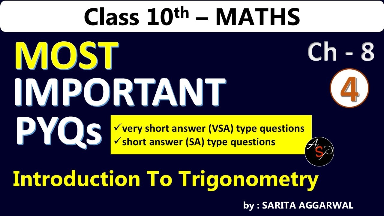 Class 10 Maths Previous Year Questions | Introduction to Trigonometry | Chapter 8 | CBSE PYQs