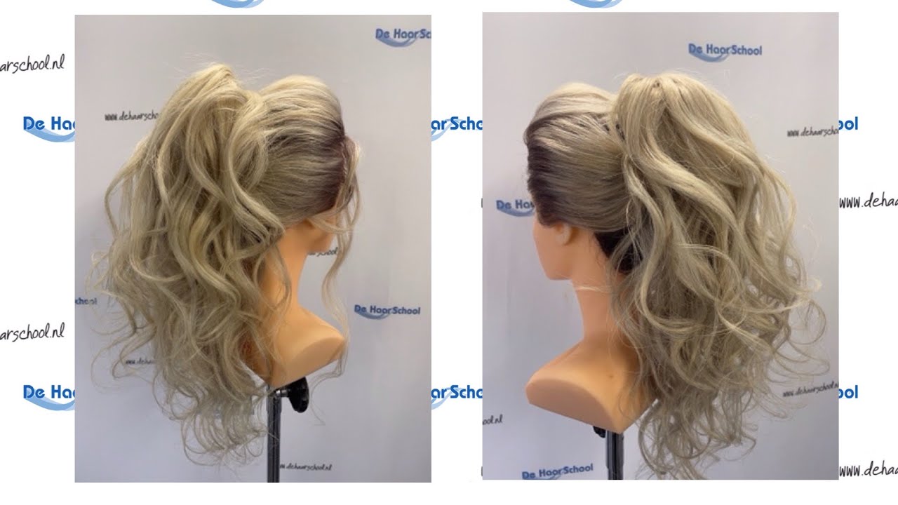 Hoge staart met krullen, high pony tail with curls