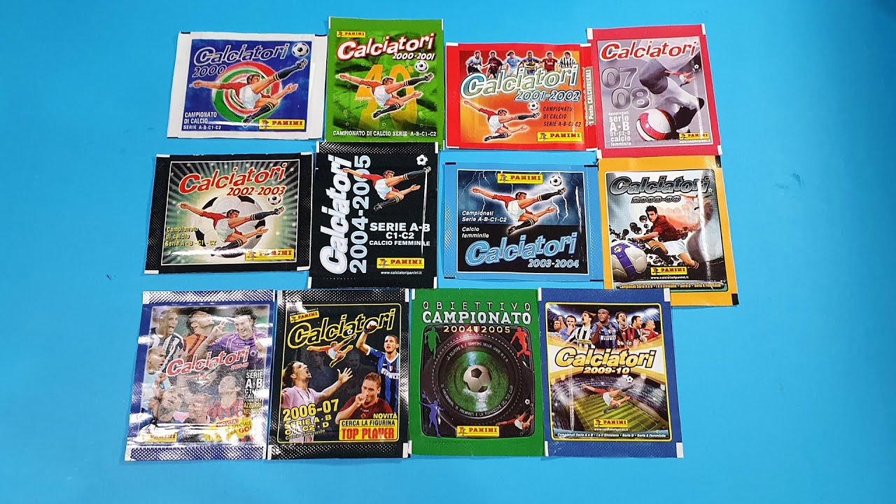 Ho trovato tutte le BUSTINE DAL 2000 AL 2010 CALCIATORI PANINI!
