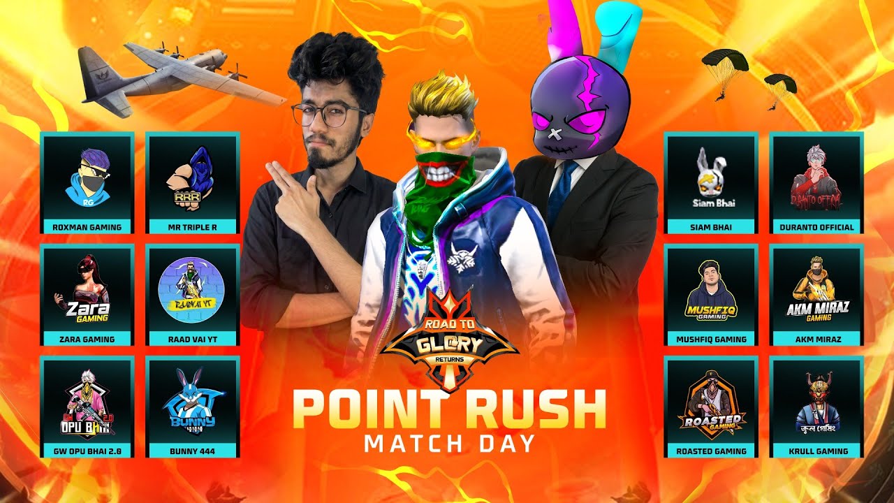[🔴LIVE] ROAD TO GLORY RETURNS | POINT RUSH | FREE FIRE @MrTripleR @raadvaiyt829 @KrullGamingYT