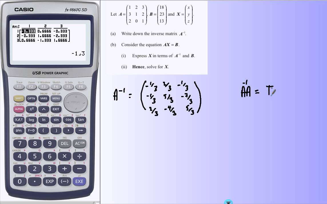 Matrices on a Casio 9860G