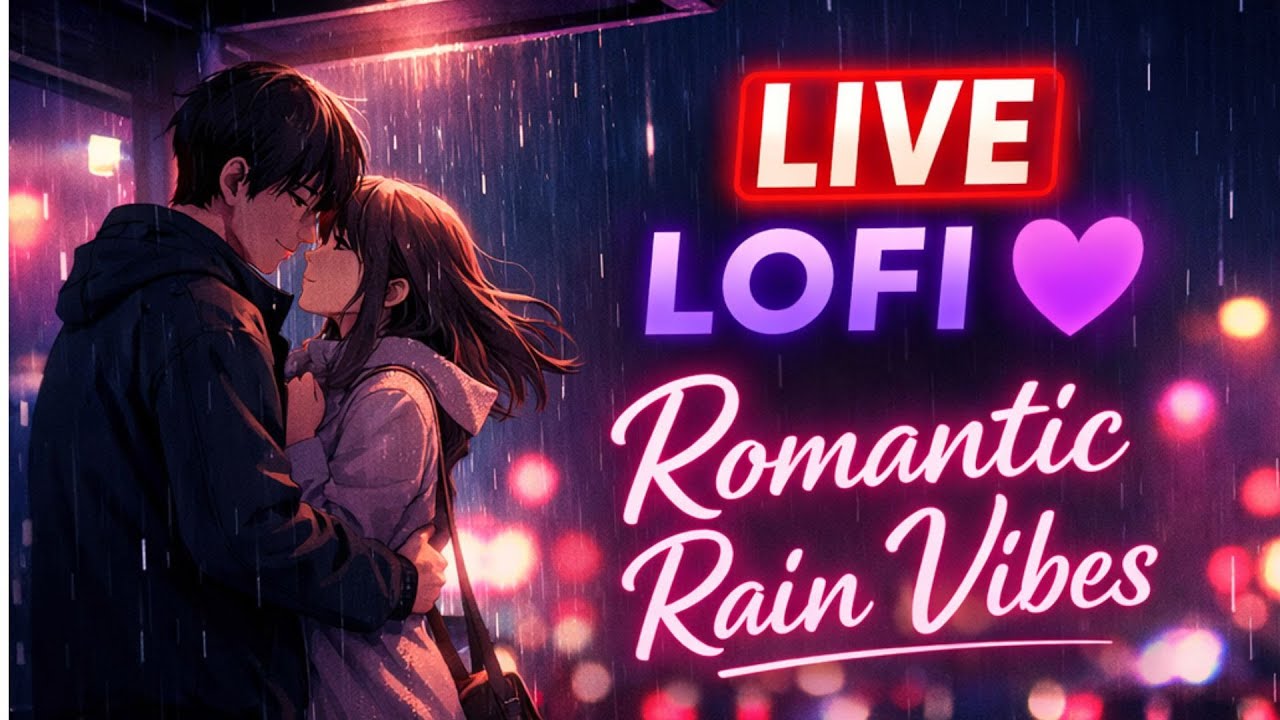 LIVE Romantic Lofi 💕 Rainy Night Love Songs | Calm & Peaceful Study Music