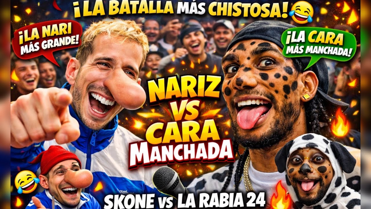SKONE 🇪🇸 vs LA RABIA 24 🇩🇴 😂 | La batalla de freestyle M&Aacute;S CHISTOSA (NARIZ vs CARA MANCHADA)