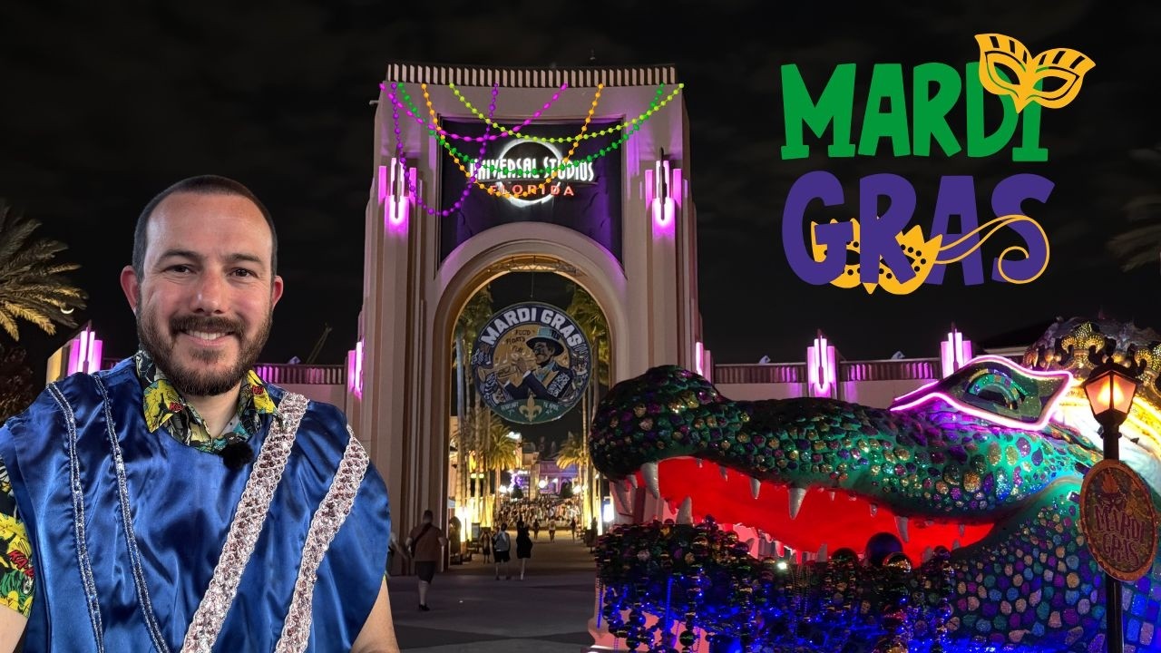 Riding a Float in the Universal Mardi Gras Parade!