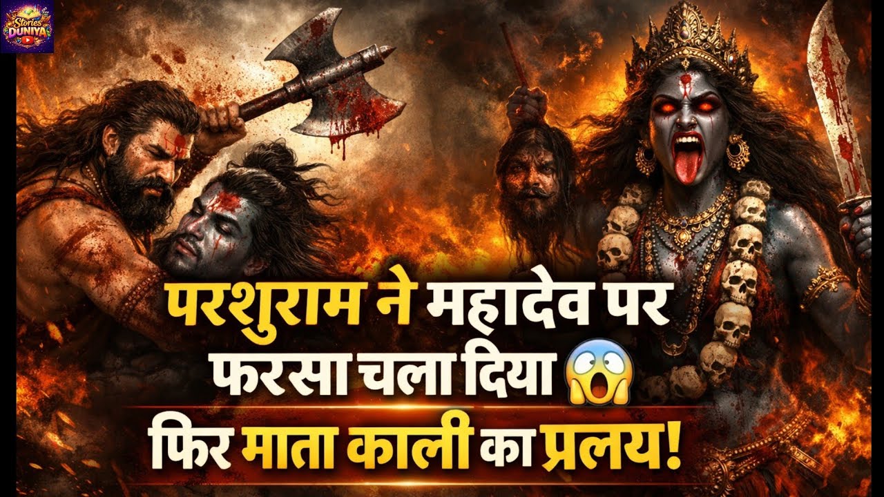 कैलाश में महाप्रलय 🔥| परशुराम ने महादेव पर फरसा चला दिया 😱 फिर माता काली का प्रलय!😨 | Stories Duniya