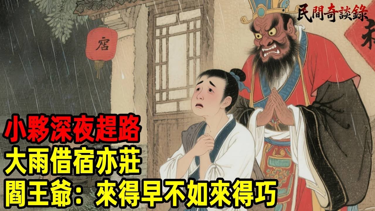 小夥深夜趕路，大雨借宿亦莊，閻王爺：來得早不如來得巧！【民間奇談錄】#民間故事 #台灣傳說 #懸疑故事 #銀髮頻道 #懷舊故事 #助眠故事