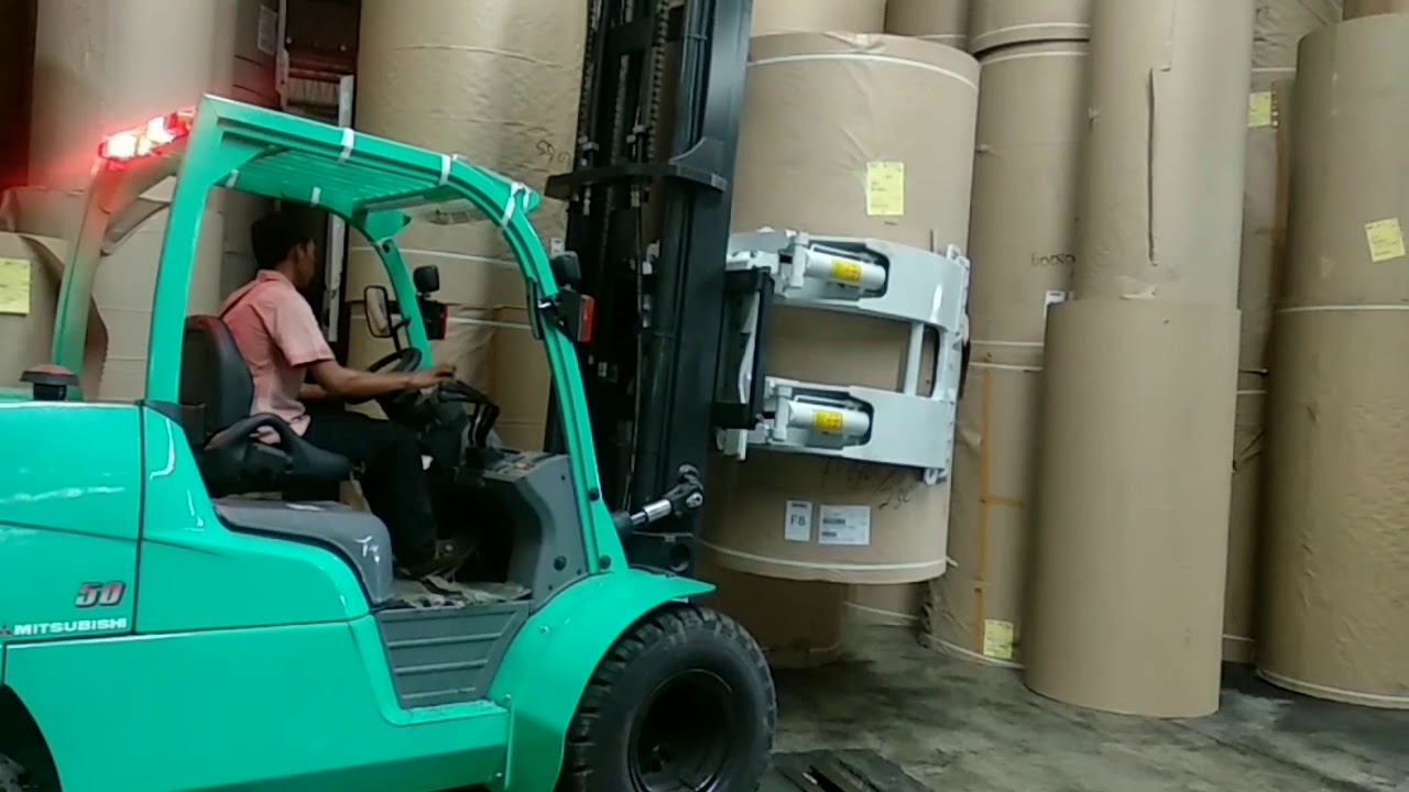 Mitsubishi forklift FD 50 NT capit paper roll clamp