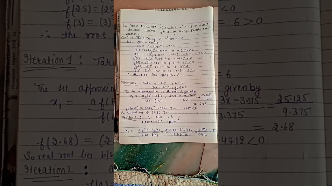 ||x^2-4x-9 question solved by regula falsi method|| # Numerical method# Important question