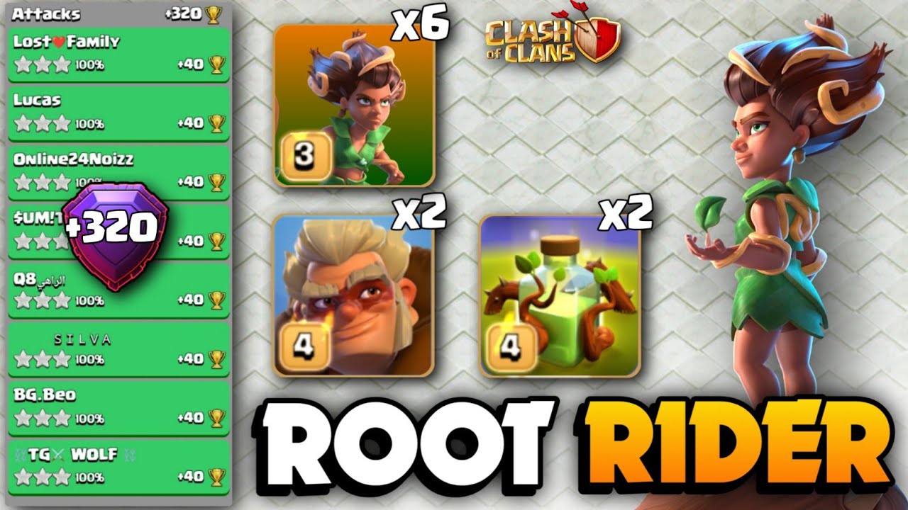 +320 BEST RR Spam Attack🔴ROOT RIDER DRUID Spam With Overgrowth🔴TH16 Attack Strategy🔴Clash Of Clans