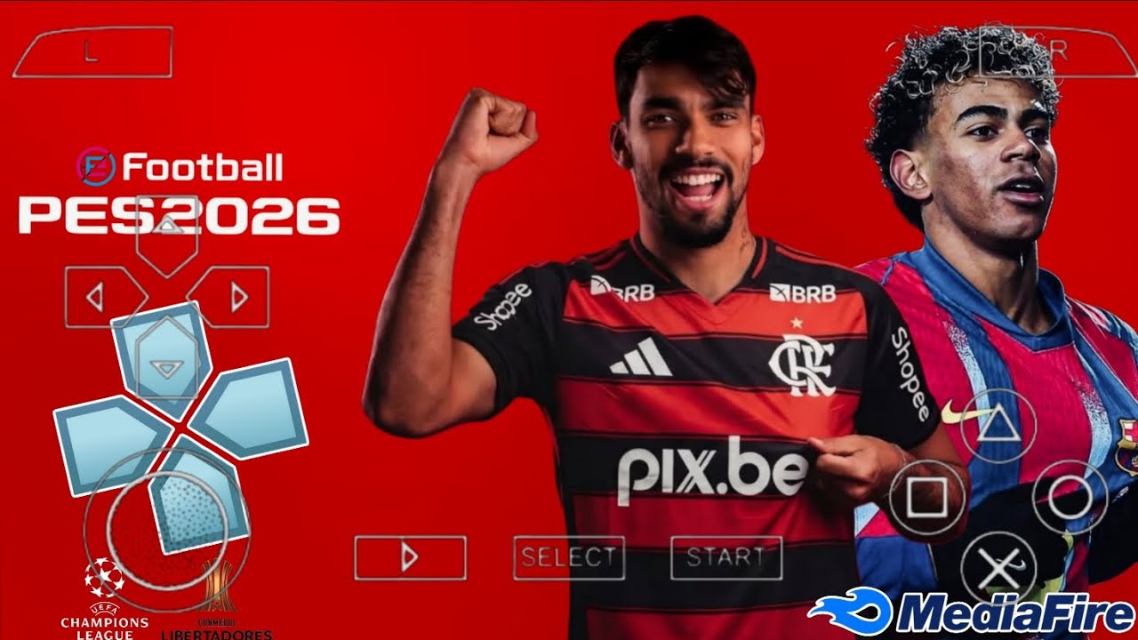 EFOOTBALL PES 2026 (PPSSPP) LINK DIRETO MEDIAFIRE TIMES ATUALIZADOS Gráficos em hd bomba patch psp
