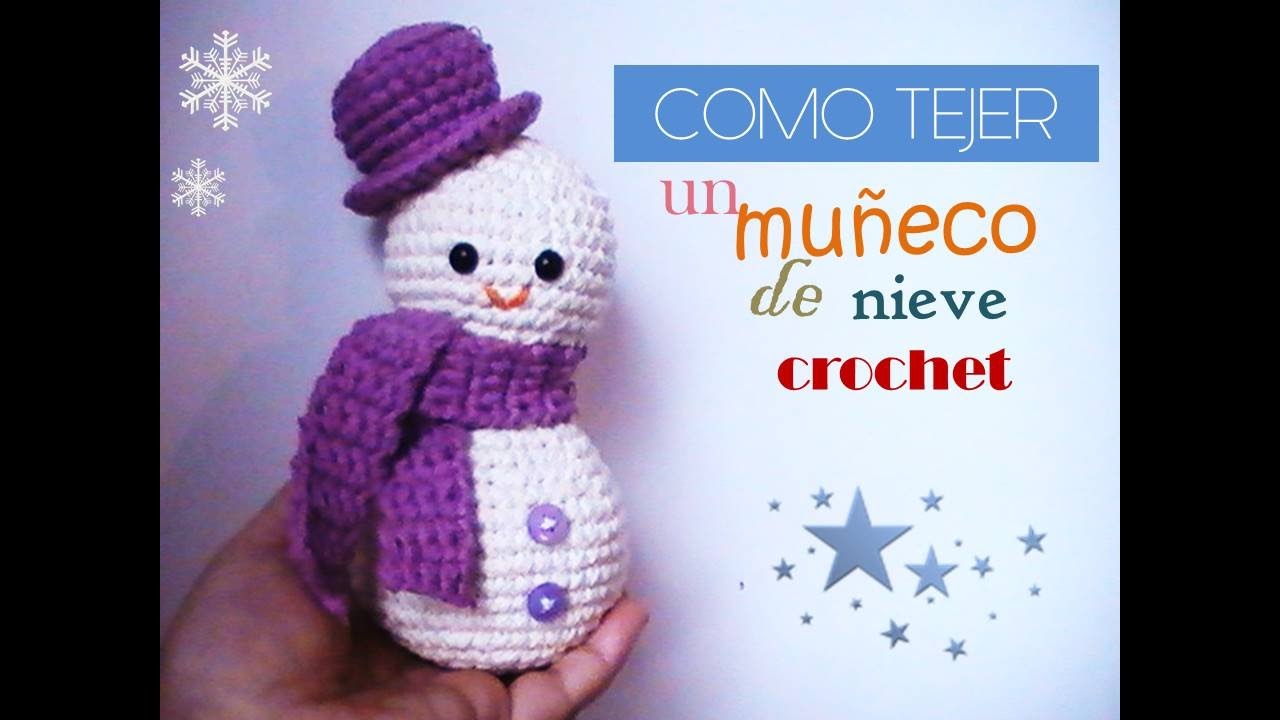MUÑECO DE NIEVE a crochet - amigurumi paso a paso(zurdo)