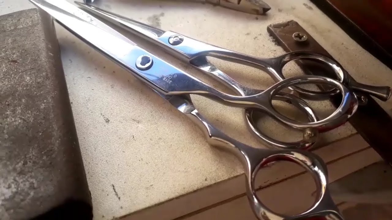 Tesoura de cabelo fio navalha como afiar muito simples