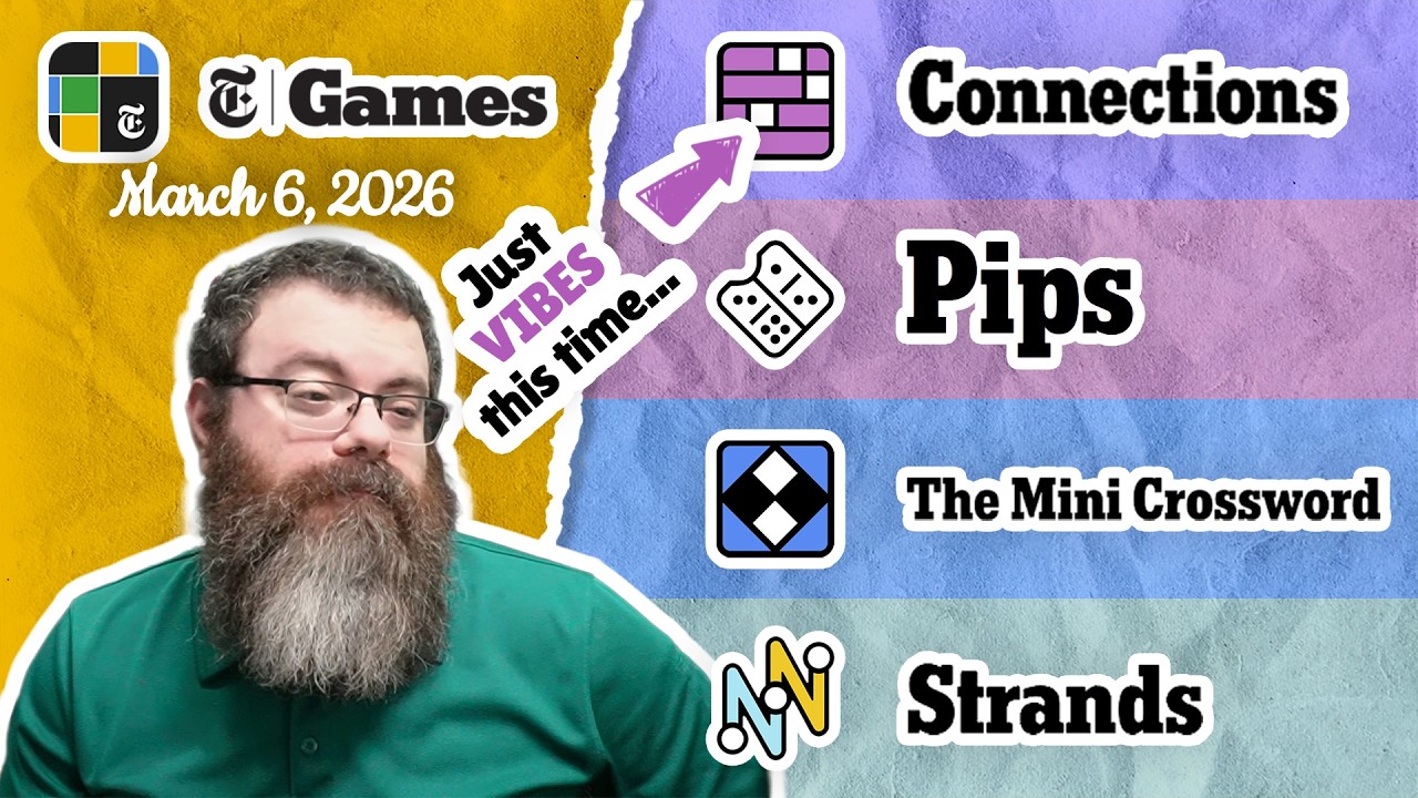 NYT Connections, Pips, Mini Crossword, and Strands | March 6, 2026