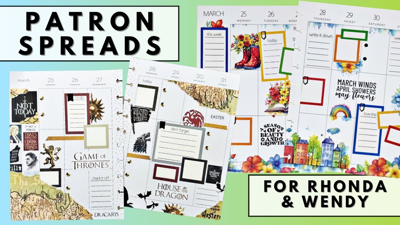 PLAN WITH ME | PATRON SPREADS FOR RHONDA & WENDY | THE HAPPY PLANNER