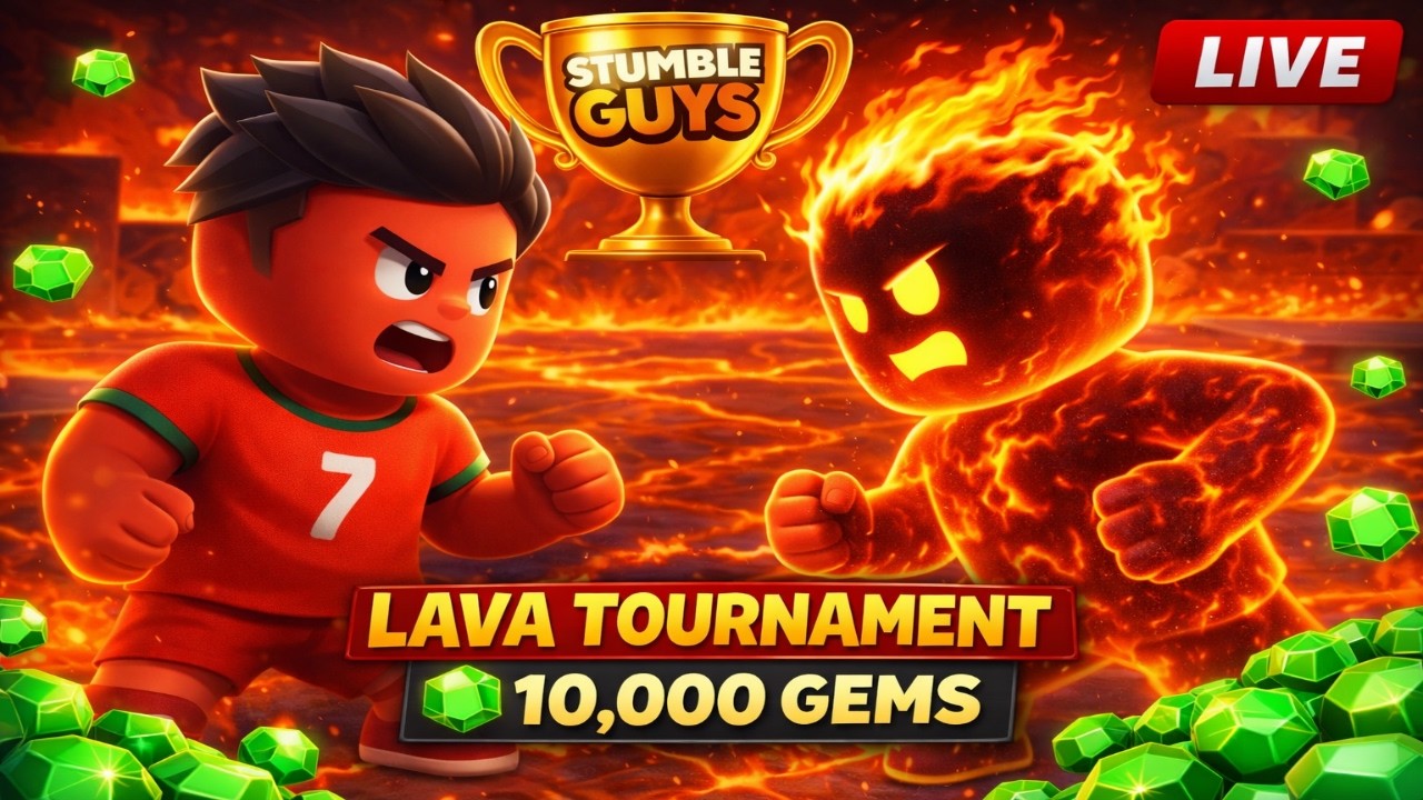 🔥 10,000 GEMS LAVA TOURNAMENT LIVE | US SERVERS | Stumble Guys 🔴 #stumbleguys
