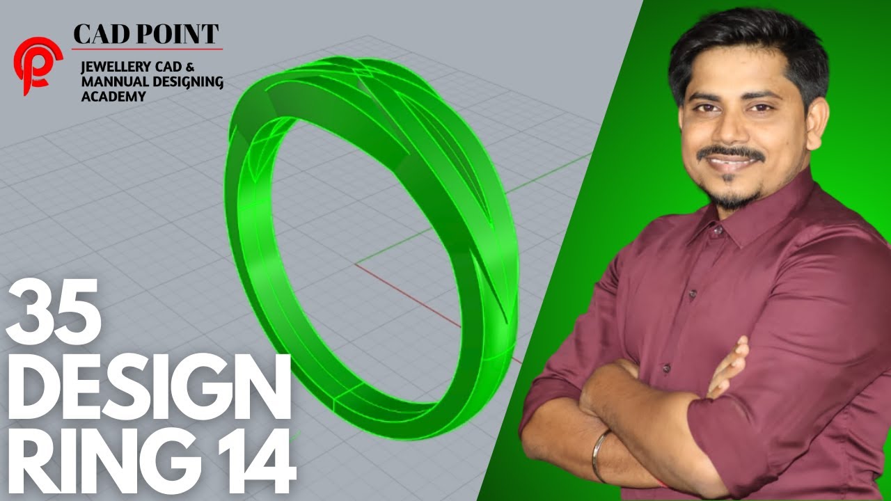 JEWELLERY CAD 35 DESIGN ( RING 14 ) IN HINDI || JEWELLERY CAD POINT #caddesign #jewellery #cadcourse
