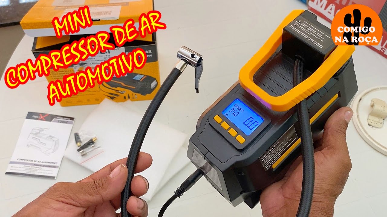 MINI COMPRESSOR DE AR AUTOMOTIVO 12 V, 110V E 220V.