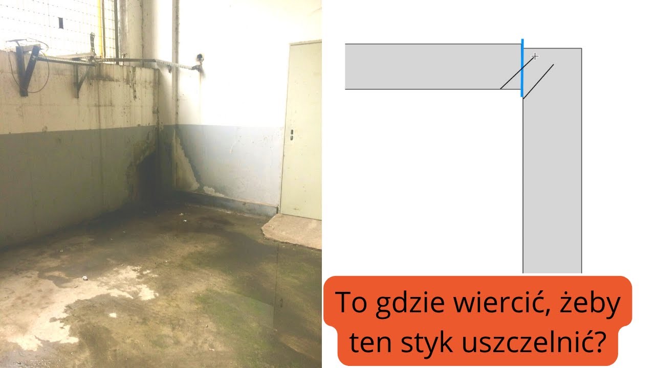 Pionowy styk cieknie - gdzie wiercić, żeby się dowiercić?