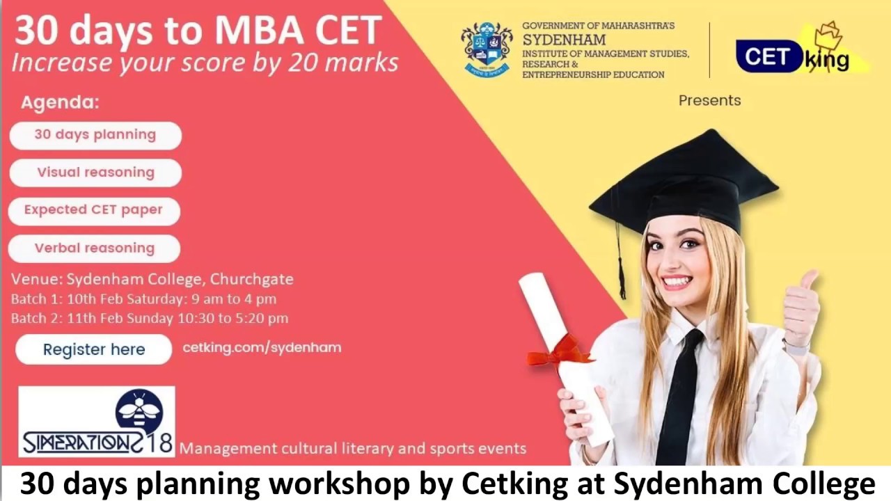 30 days to MBA CET 2019. Target JBIMS Top 4 planning workshop