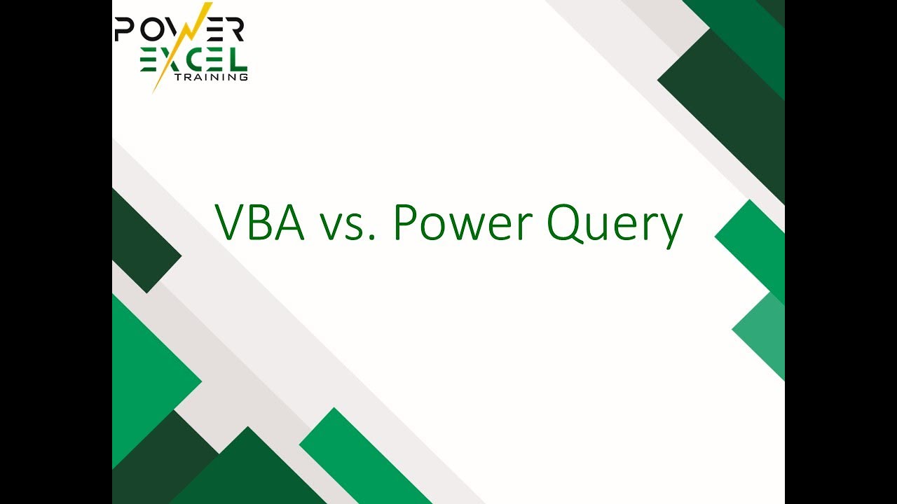 VBA vs. Power Query